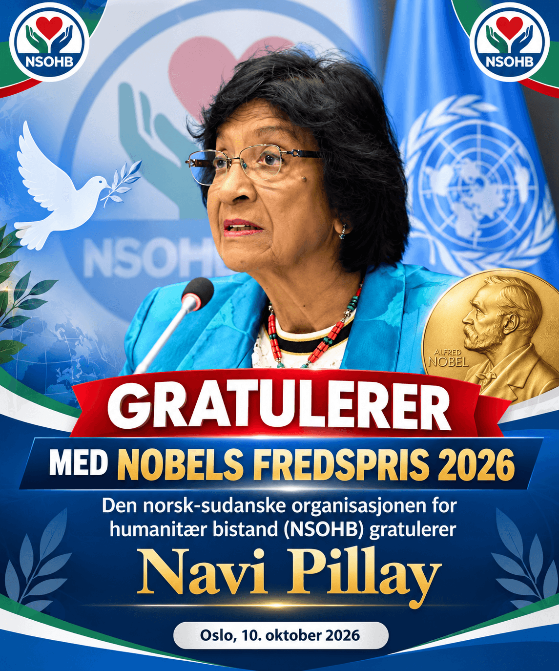 GRATULERER MED NOBELS FREDSPRIS 2026
